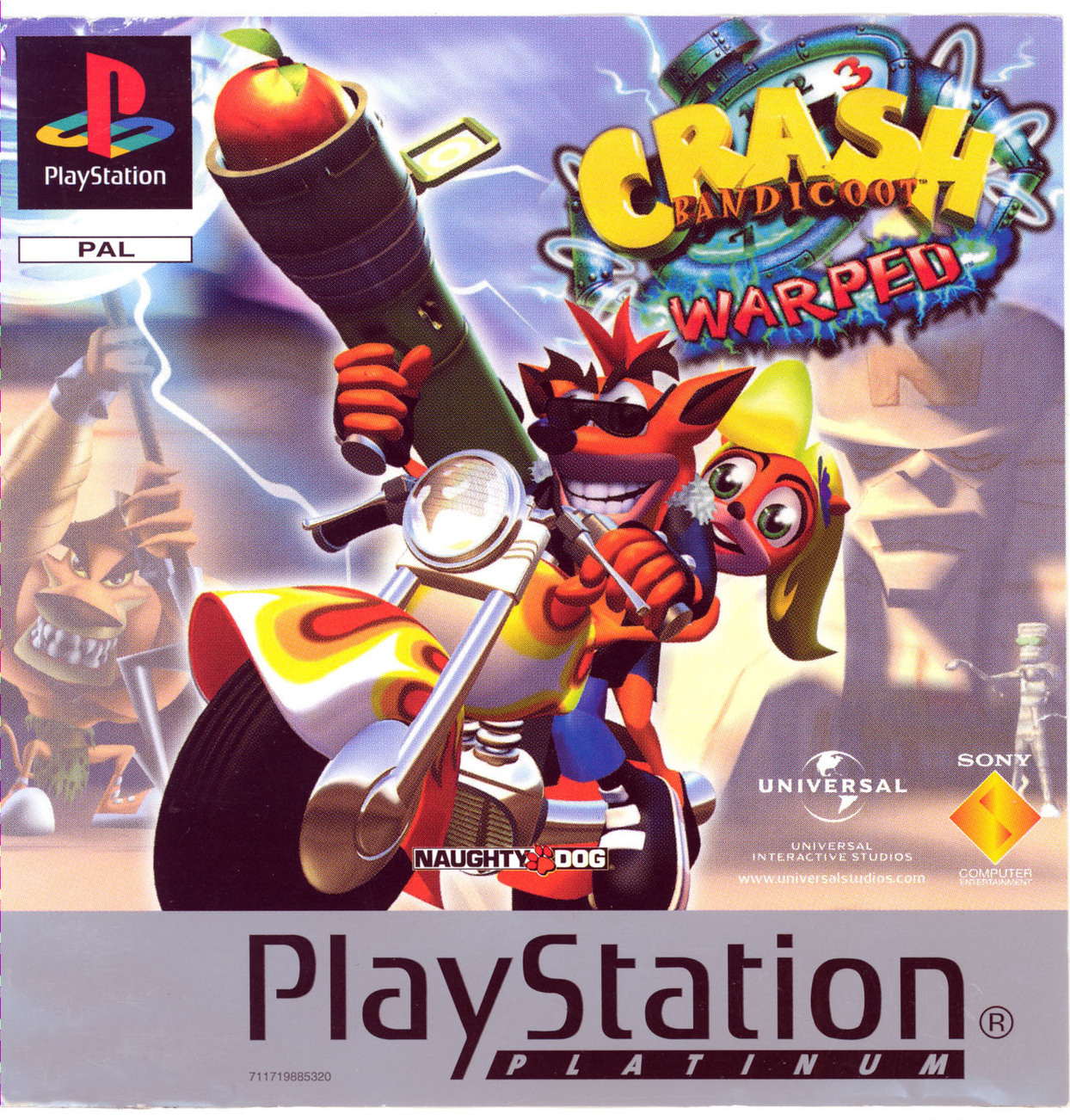 Portada · Platinum de Crash Bandicoot 3 Warped · EU