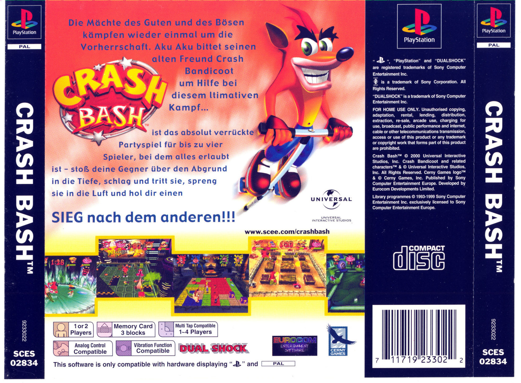 Contraportada de Crash Bash · DE