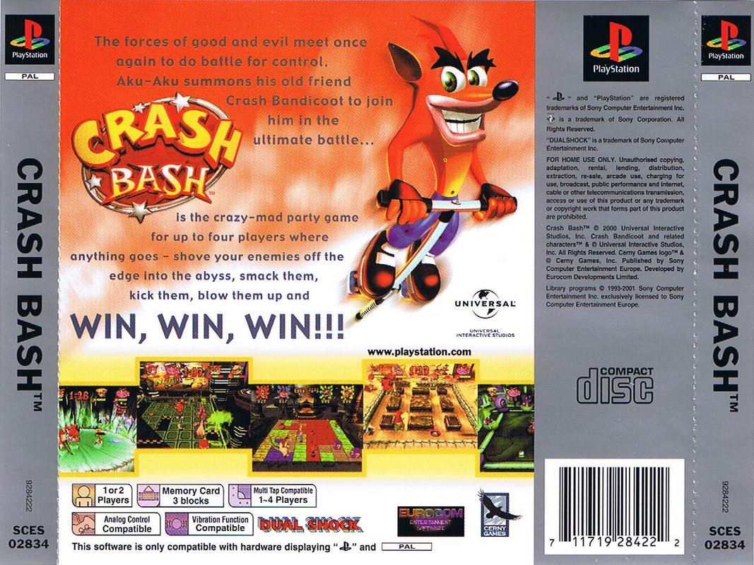 Contraportada · Platinum de Crash Bash · EU