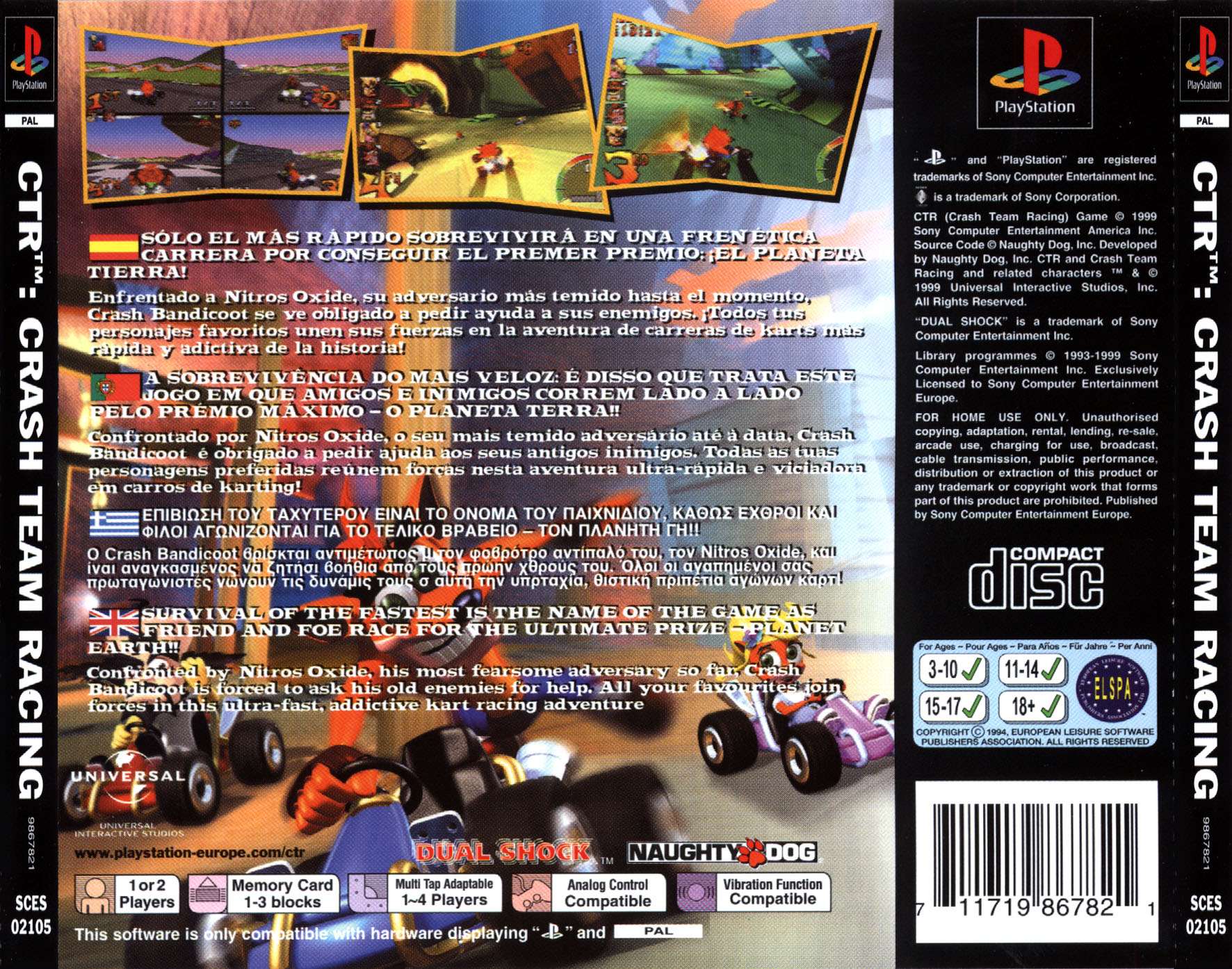 Contraportada de CTR: Crash Team Racing · FR