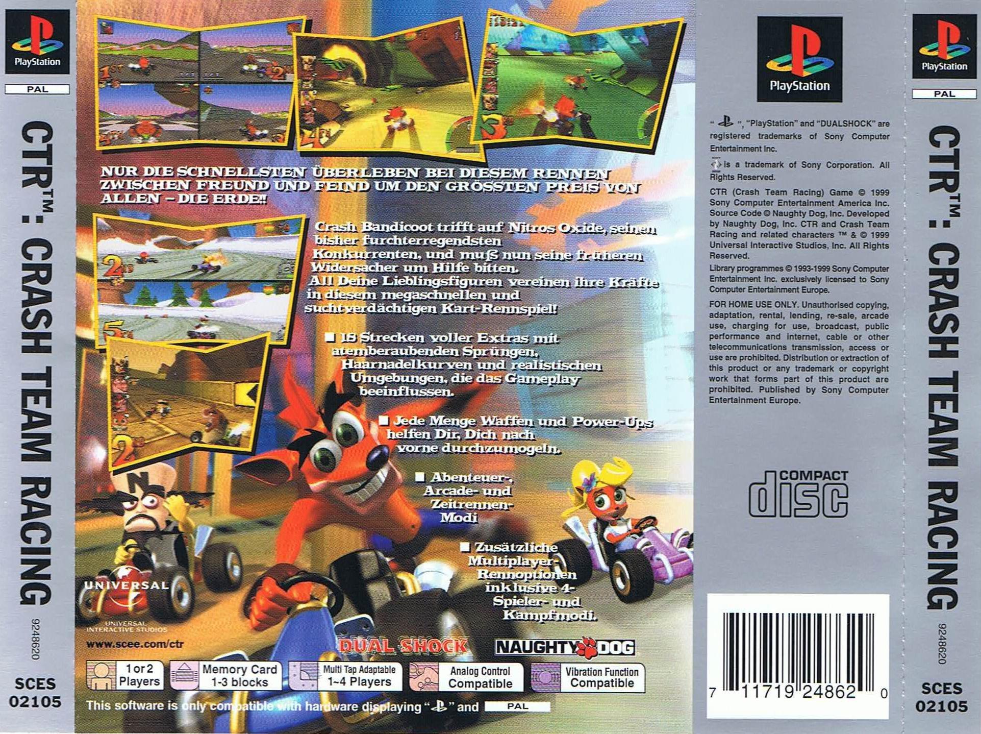 Contraportada · Platinum de CTR: Crash Team Racing · DE