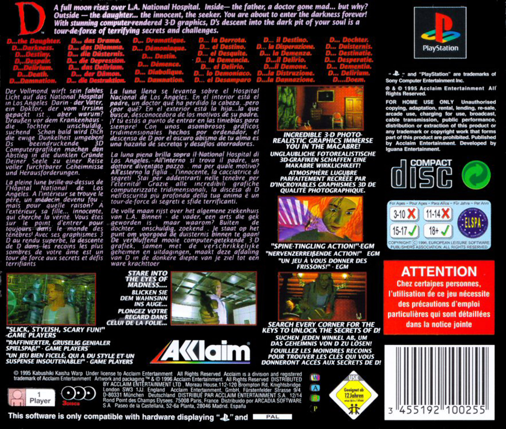Contraportada de D · DE
