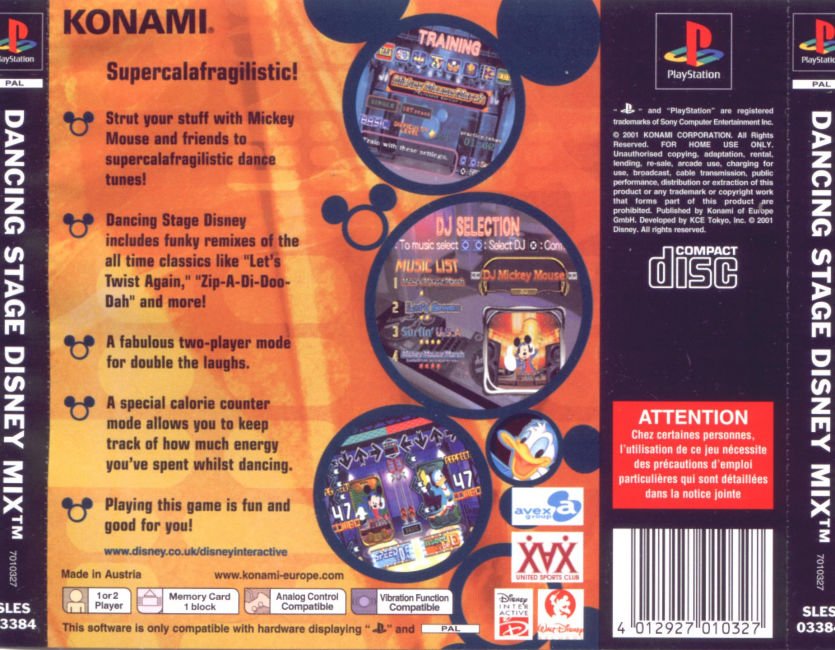 Contraportada de Dancing Stage Disney Mix · EU
