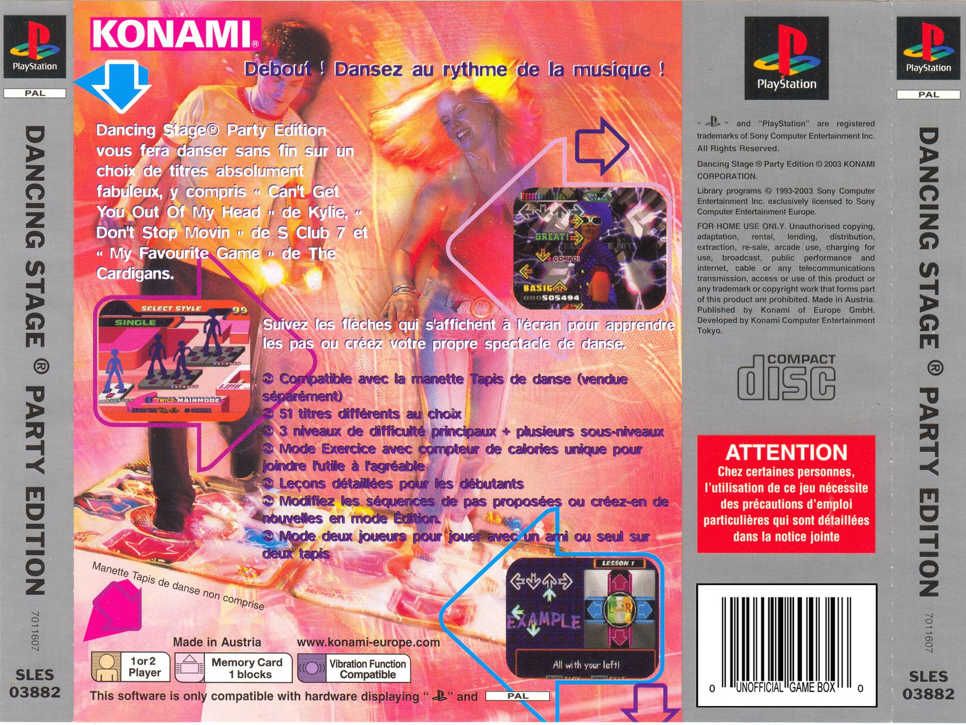 Contraportada · Platinum de Dancing Stage Party Edition · FR