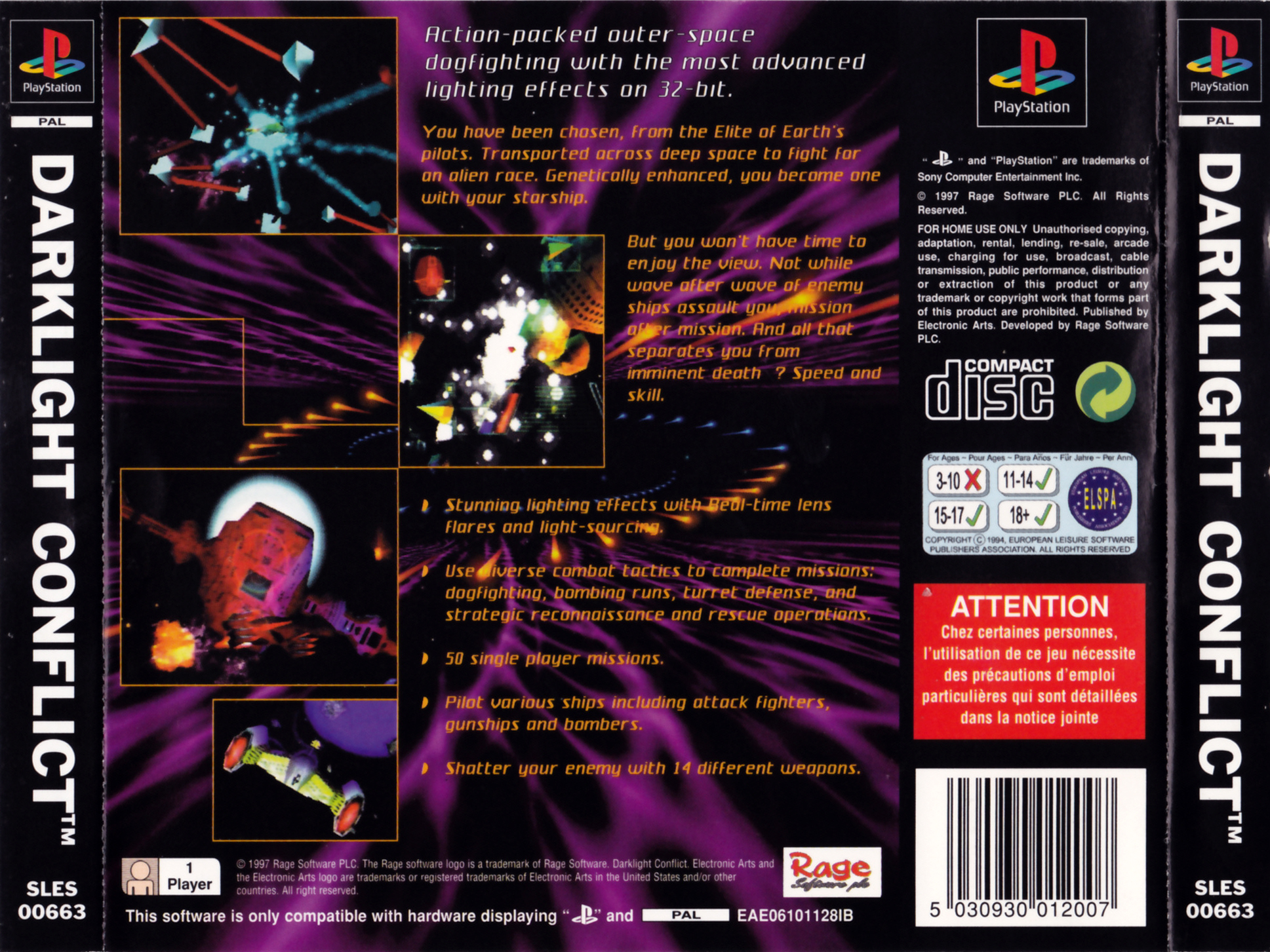 Contraportada de Darklight Conflict · EU