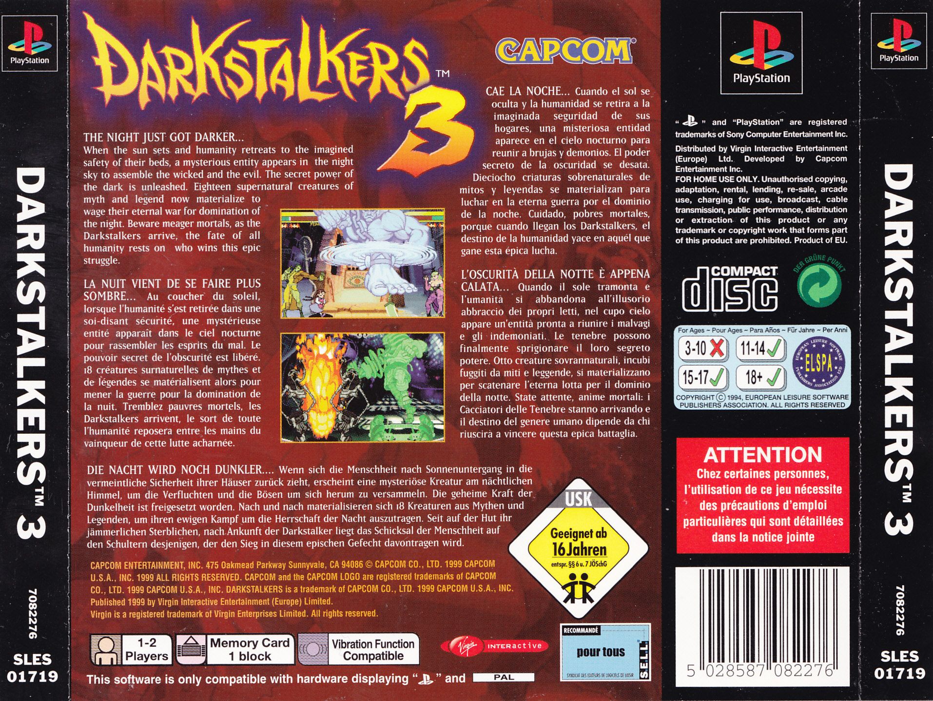 Contraportada de Darkstalkers 3 · EU