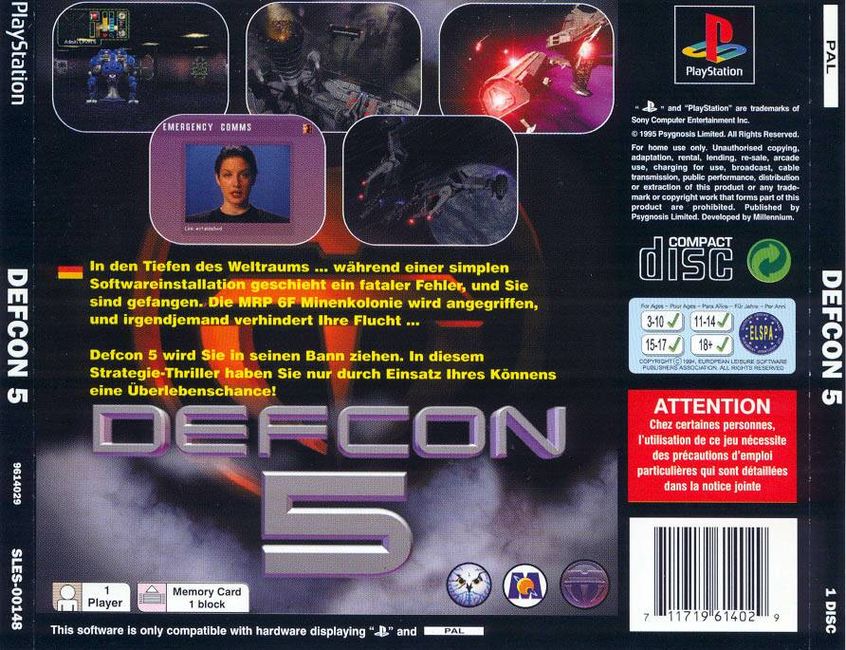 Contraportada de Defcon 5 · DE