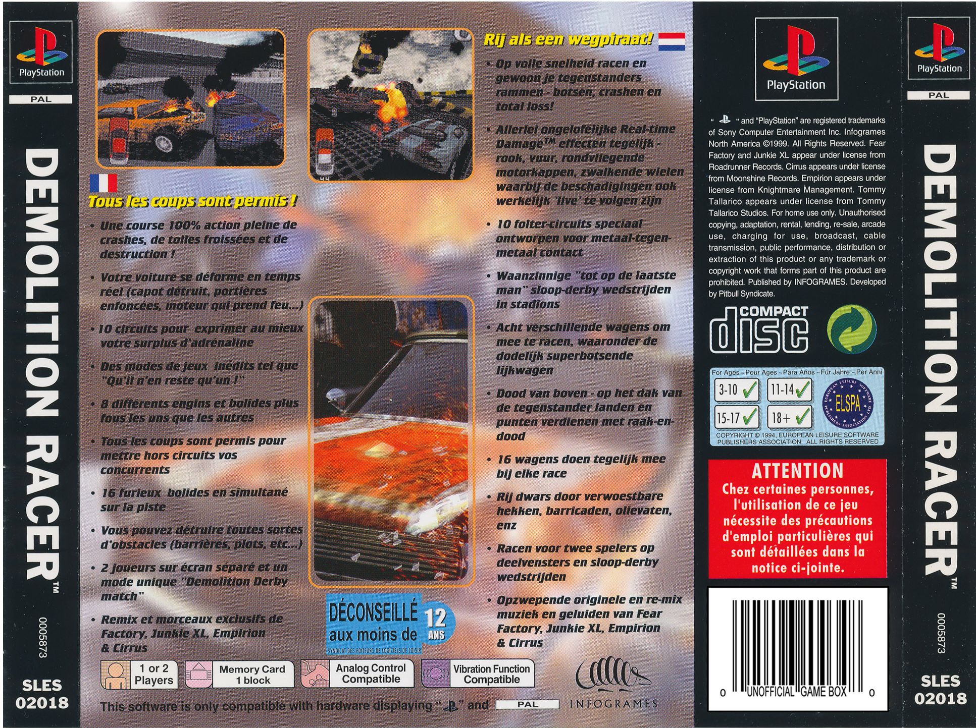 Contraportada de Demolition Racer · FR