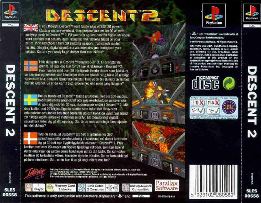 Contraportada de Descent 2 · EU
