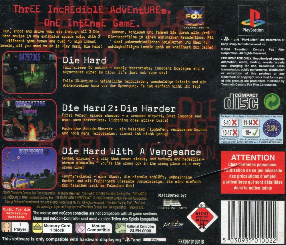 Contraportada de Die Hard Trilogy · EU