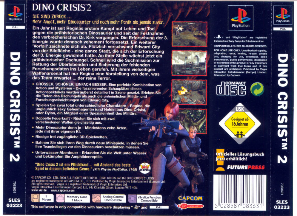 Contraportada de Dino Crisis 2 · DE