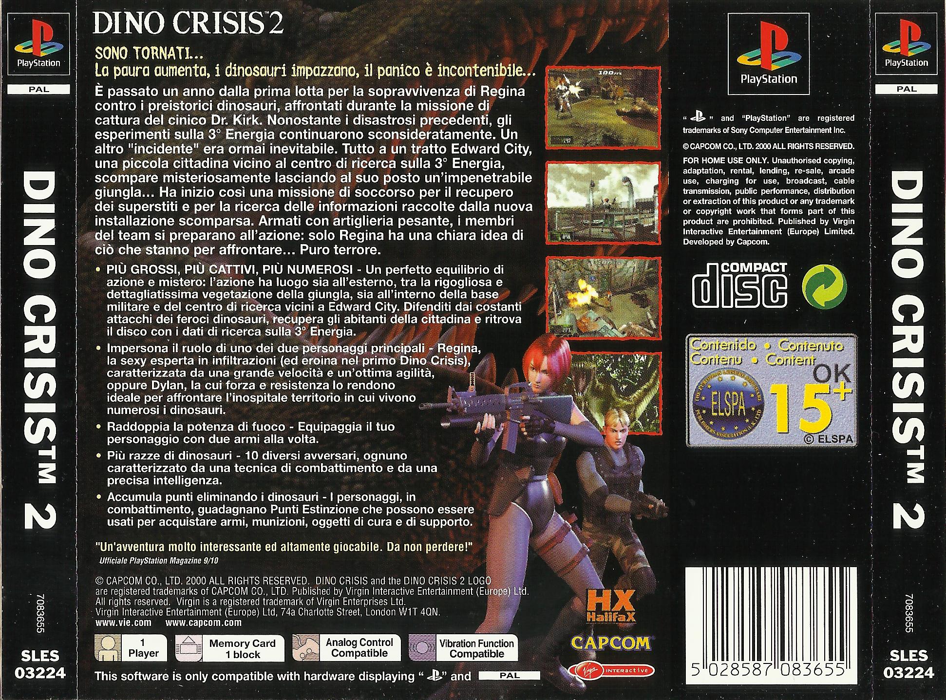 Contraportada de Dino Crisis 2 · DE