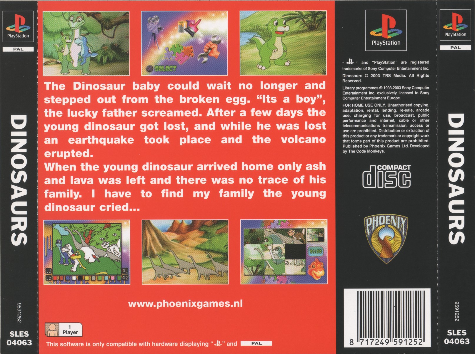 Contraportada de Dinosaurs · EU