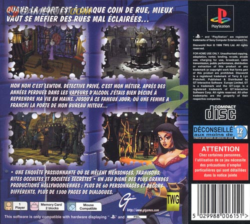 Contraportada de Discworld Noir · FR