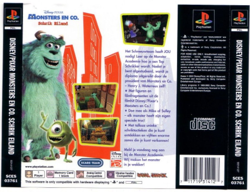 Contraportada de Disney / Pixar - Monsters en Co. - Schrik Eiland · NL