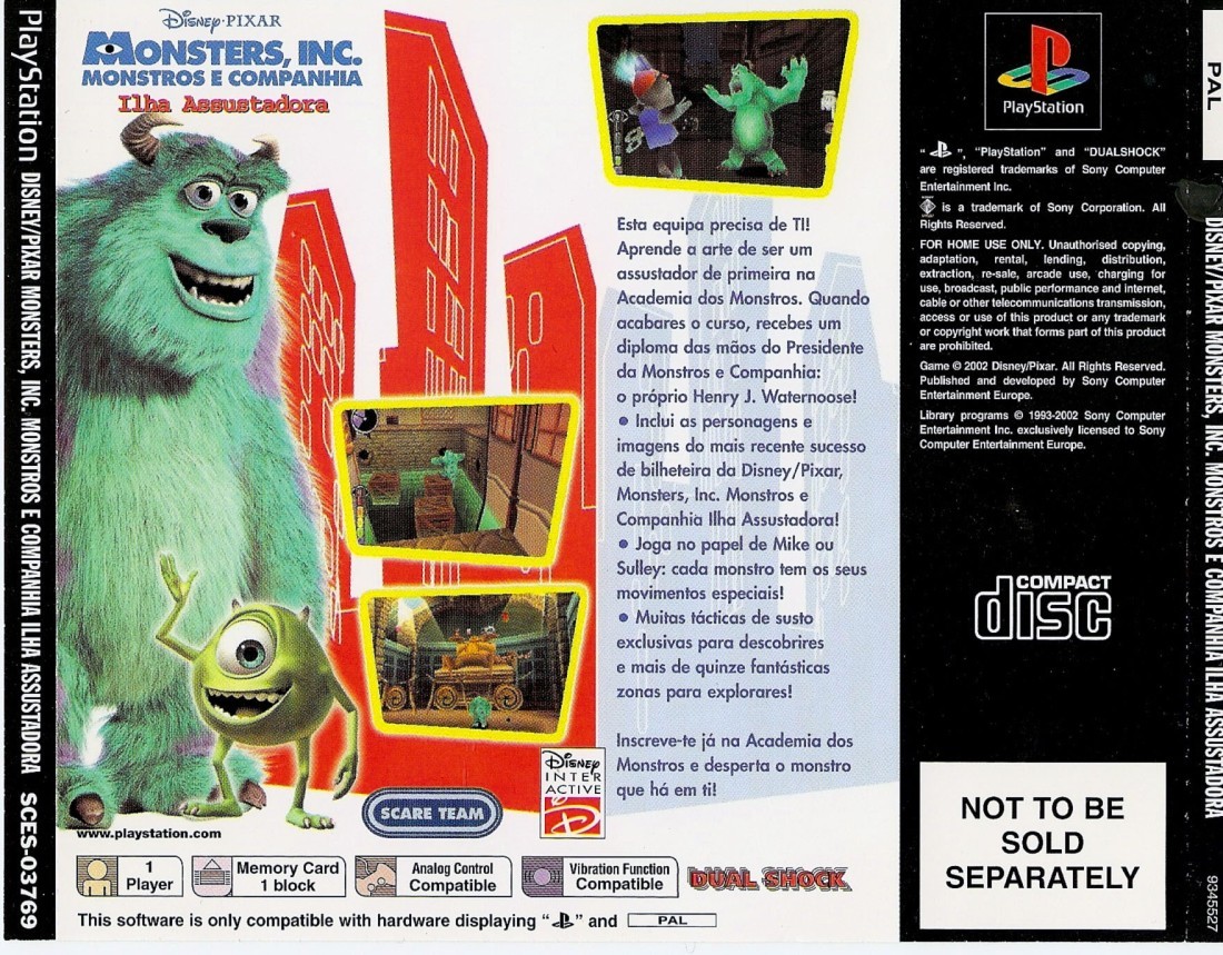 Contraportada de Disney / Pixar - Monstros e Companhia - Ilha Assustadora · PT