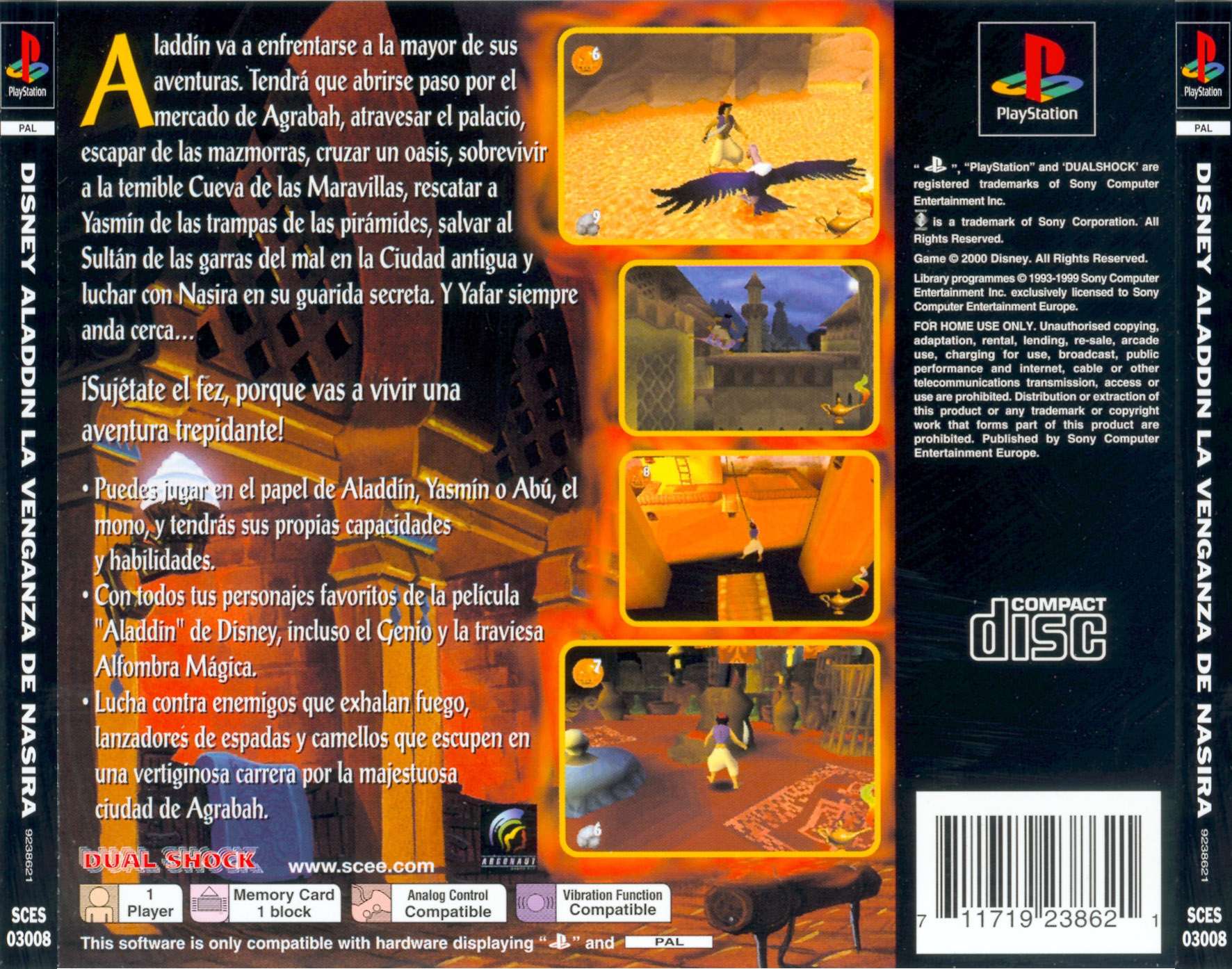 Contraportada de Disney's Aladdin en la venganza de Nasira · ES
