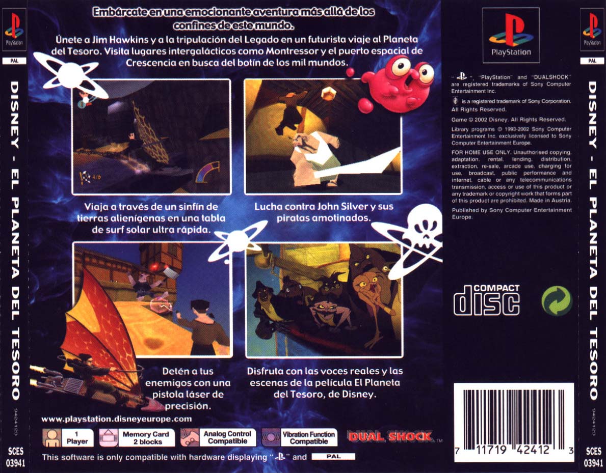 Contraportada de Disney's El Planeta del Tesoro · ES