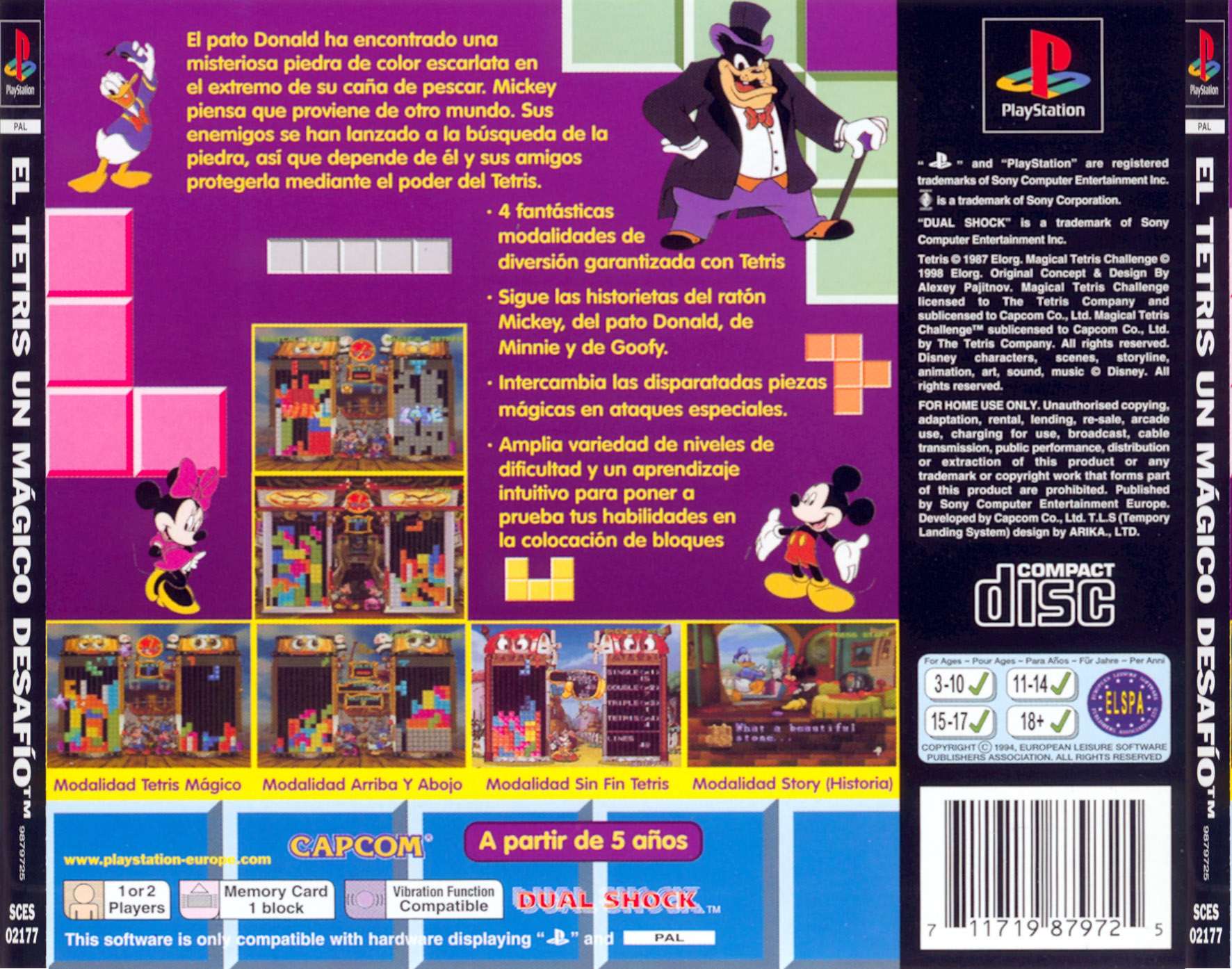 Contraportada de Disney's El Tetris un Magico Desafio · ES