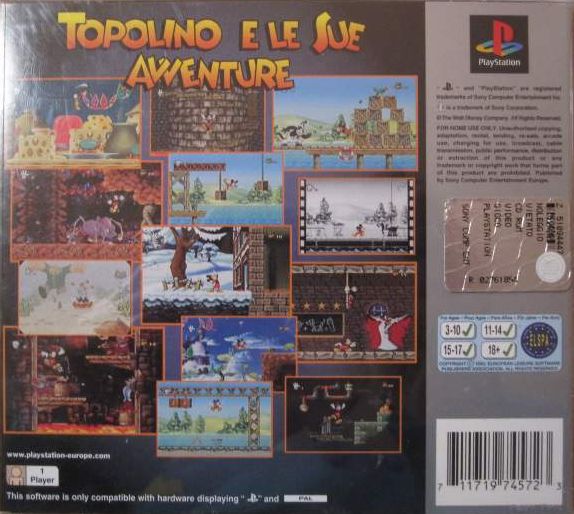 Contraportada · Platinum de Disney's Topolino e le sue avventure · IT