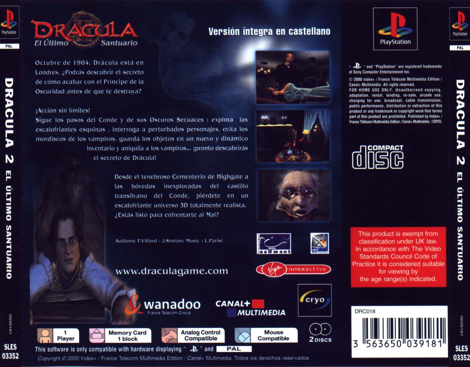 Contraportada de Dracula 2 - El Último Santuario · ES