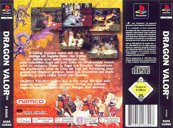 Contraportada de Dragon Valor · DE