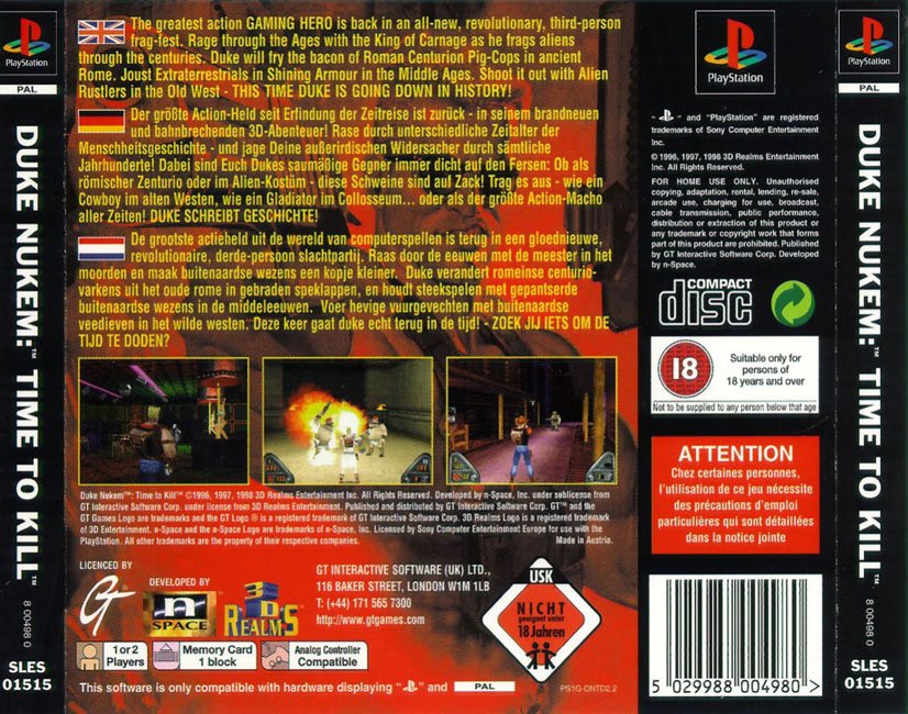 Contraportada de Duke Nukem - Time to Kill · EU