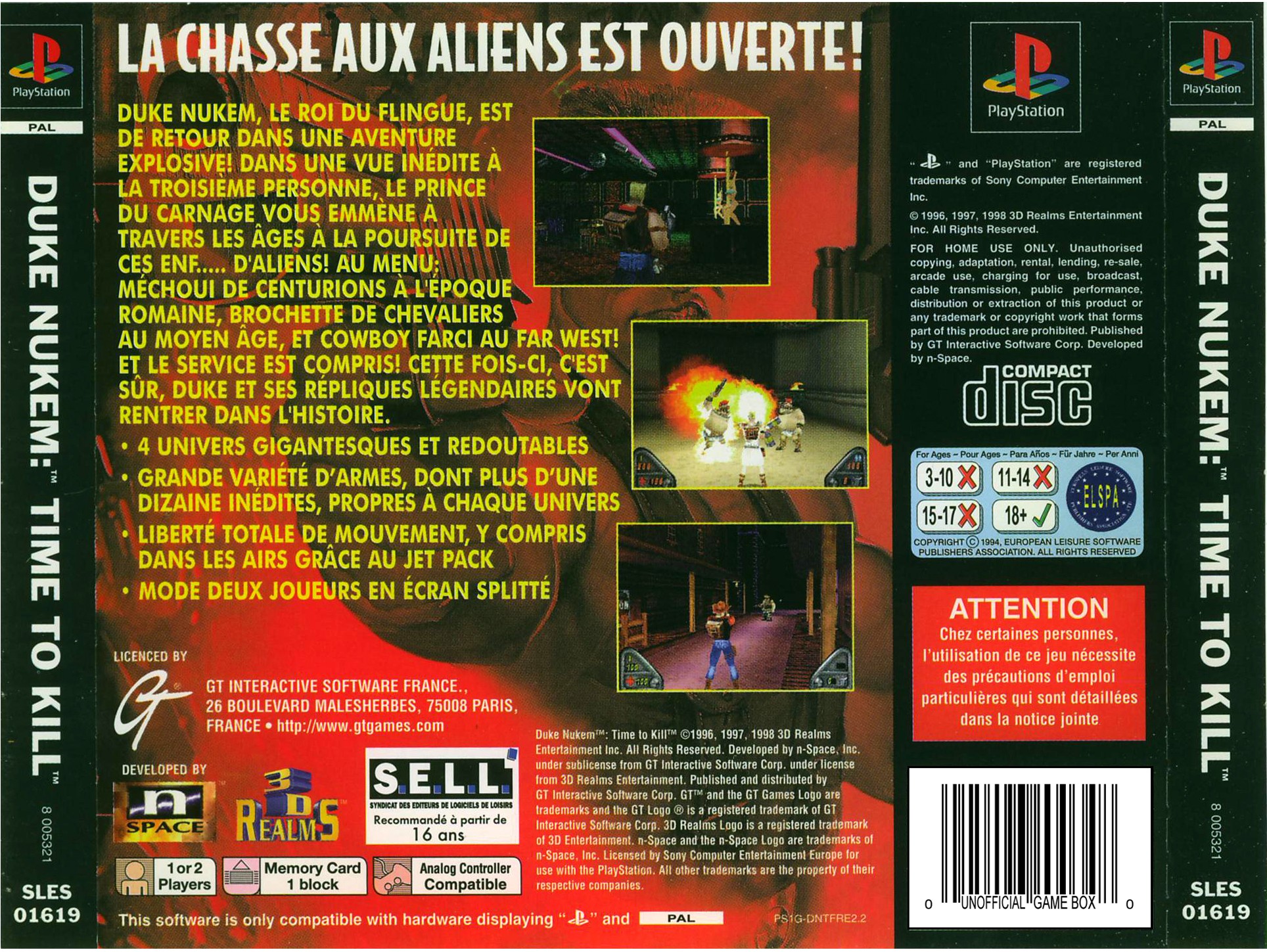 Contraportada de Duke Nukem - Time to Kill · FR