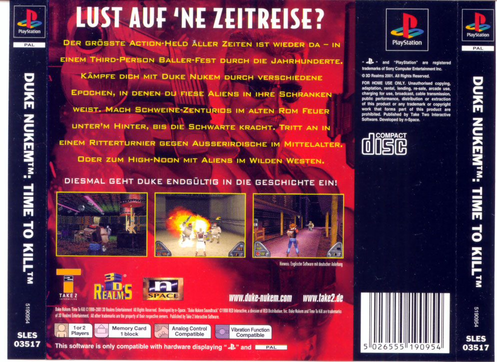 Contraportada de Duke Nukem - Time to Kill · DE