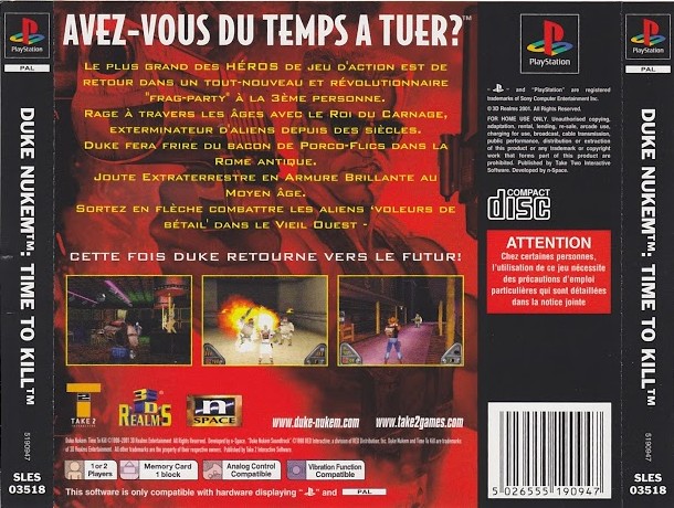 Contraportada de Duke Nukem - Time to Kill · FR