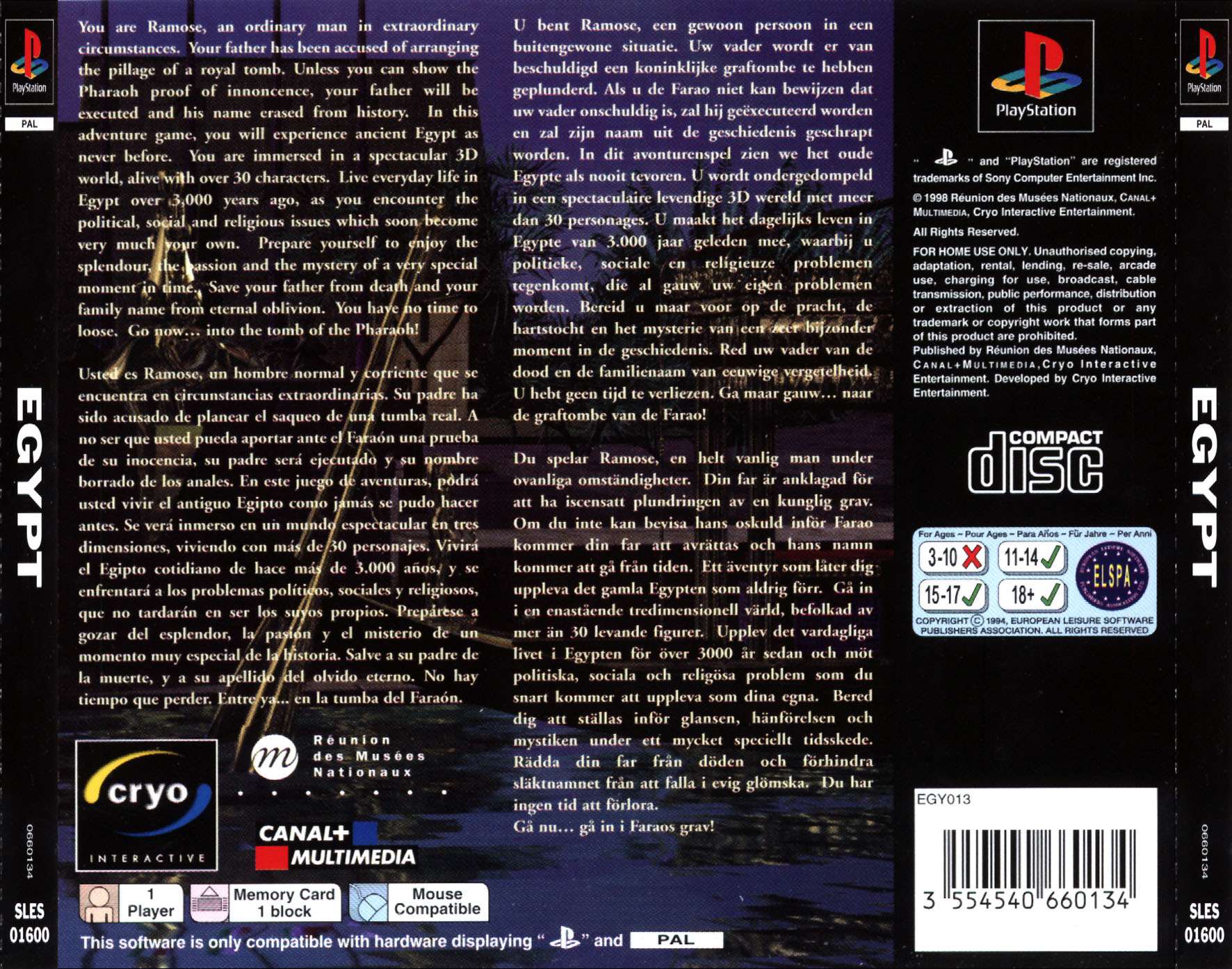 Contraportada de Egypt 1156 BC: Tomb of the Pharaoh · EU