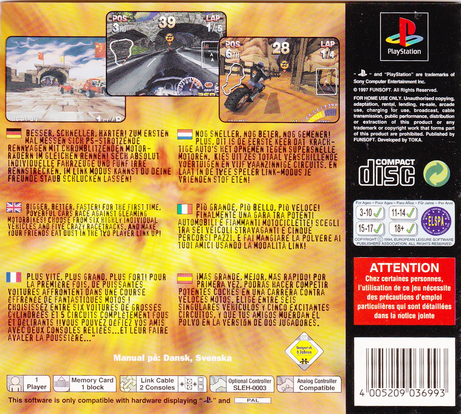 Contraportada de Explosive Racing · EU