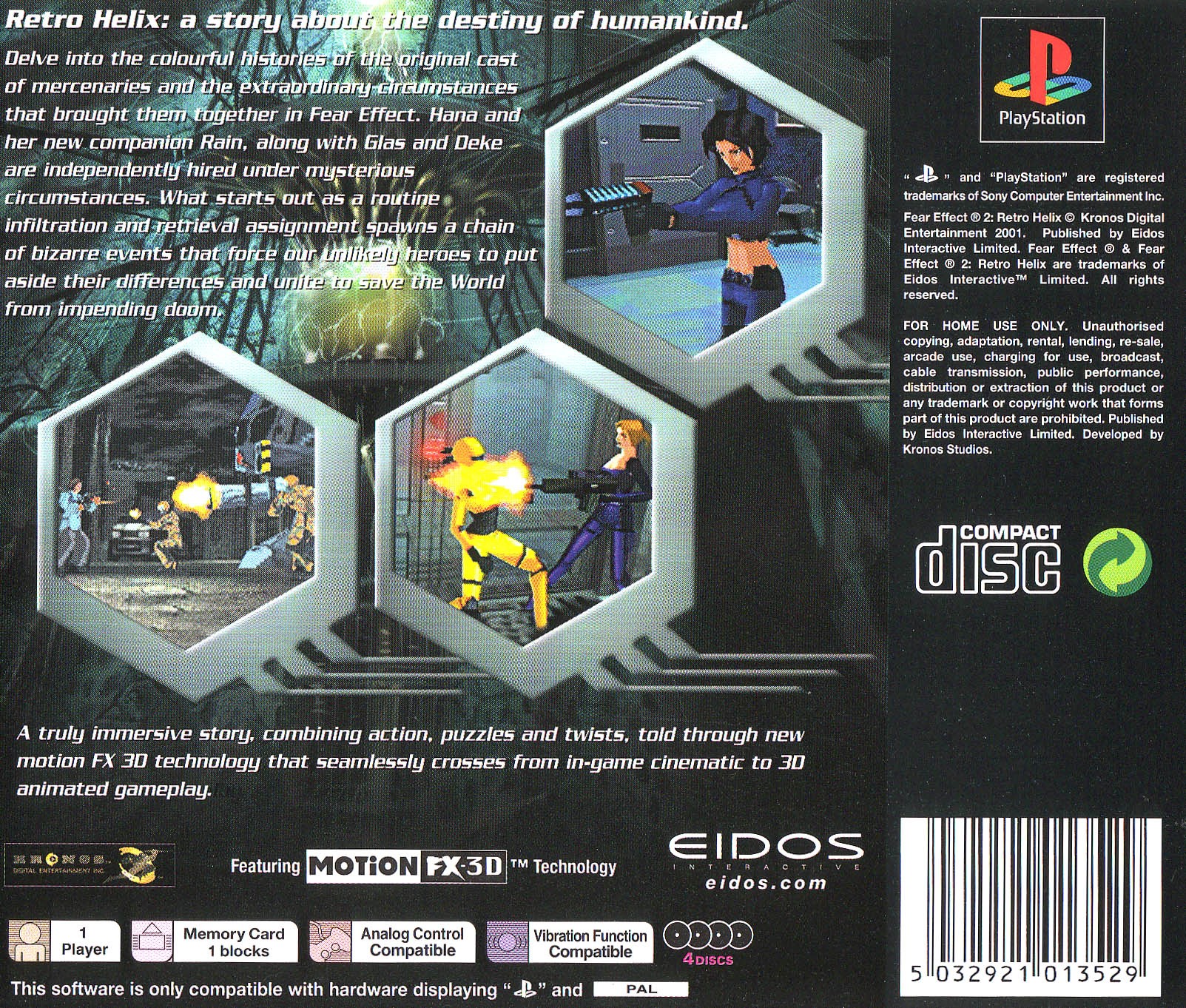 Contraportada de Fear Effect 2 Retro Helix · EU