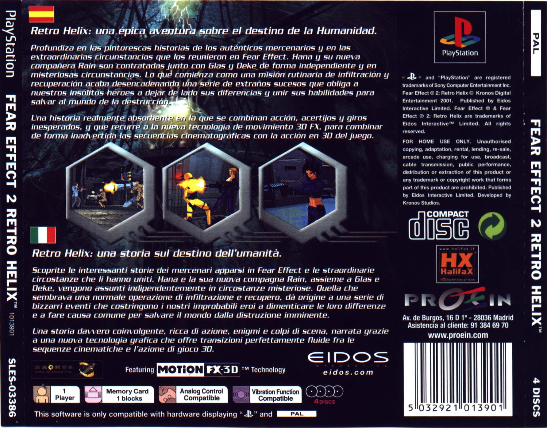 Contraportada de Fear Effect 2 Retro Helix · EU