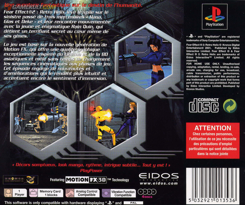 Contraportada de Fear Effect 2 Retro Helix · FR