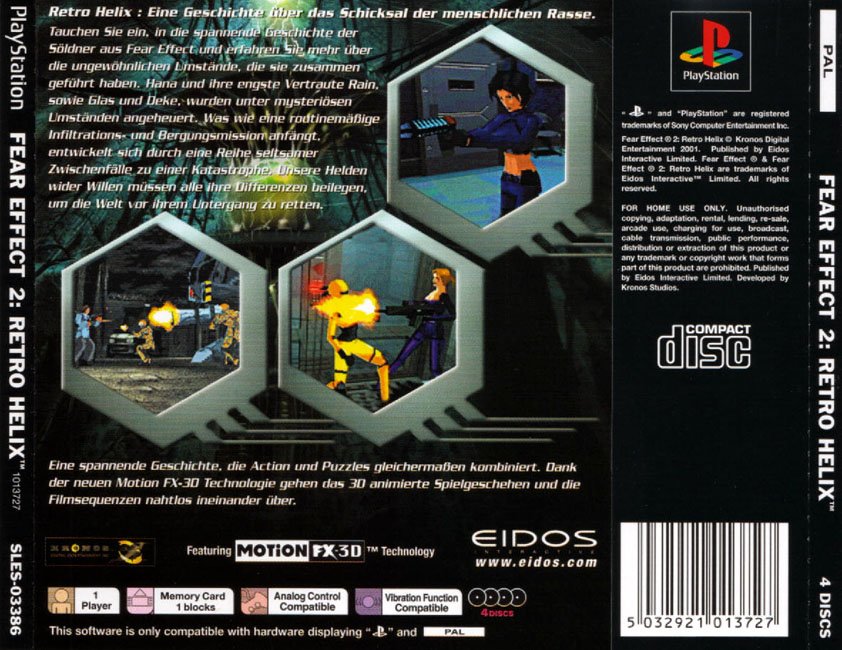 Contraportada de Fear Effect 2 Retro Helix · DE