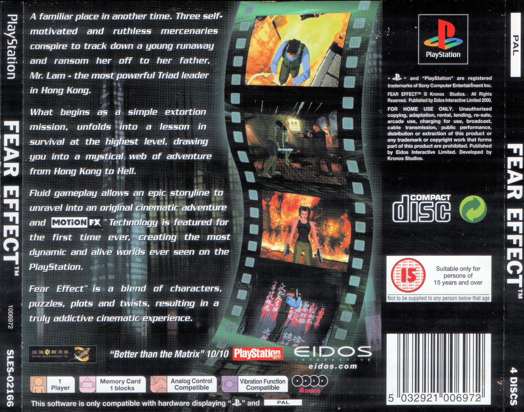 Contraportada de Fear Effect · EU