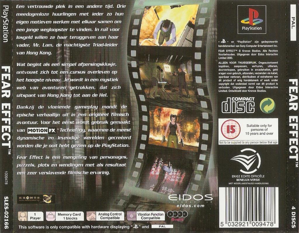 Contraportada de Fear Effect · NL