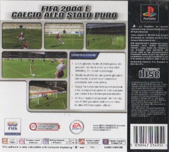 Contraportada de FIFA Football 2004 · IT