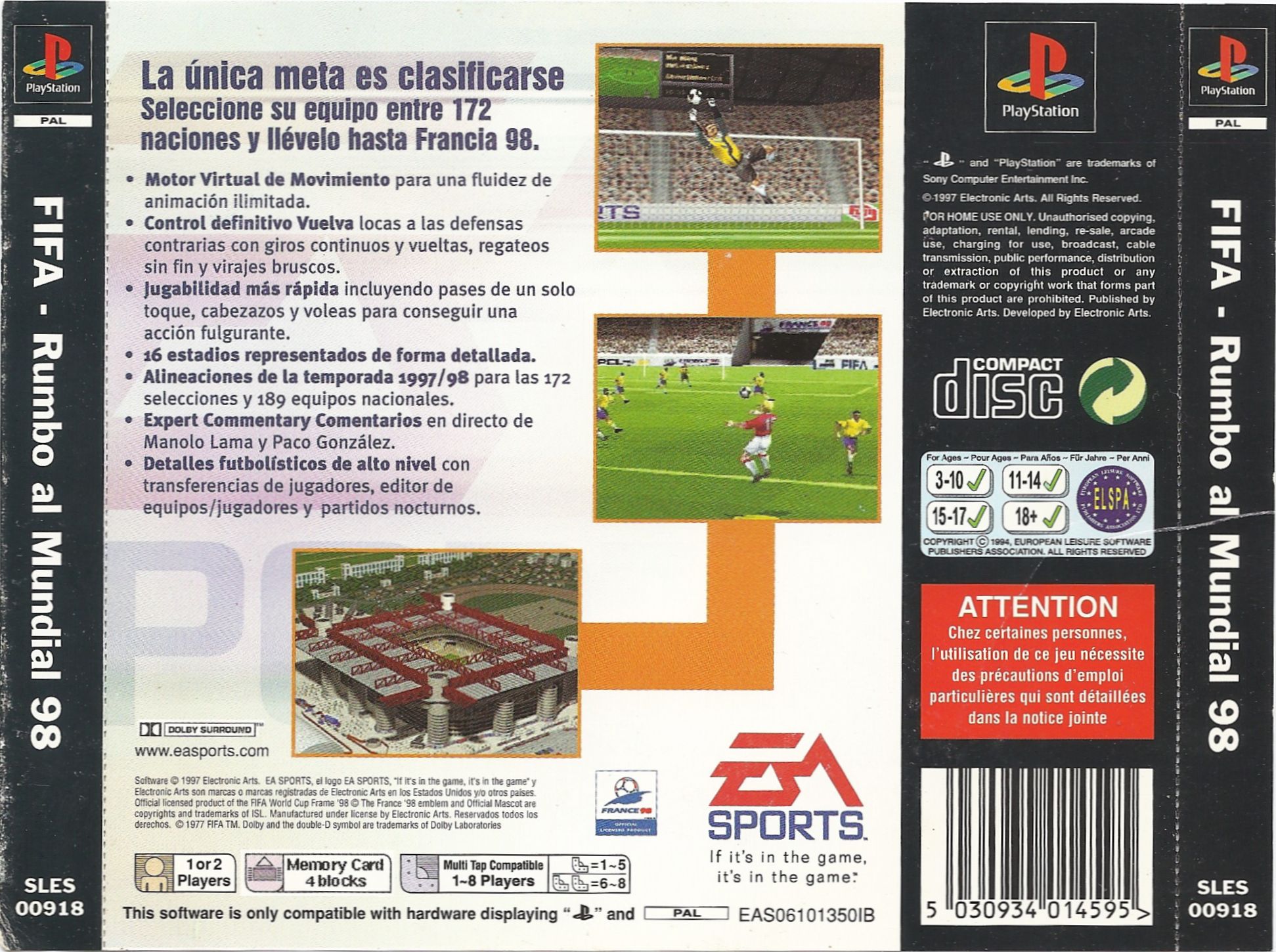 Contraportada de FIFA - Rumbo al Mundial 98 · ES