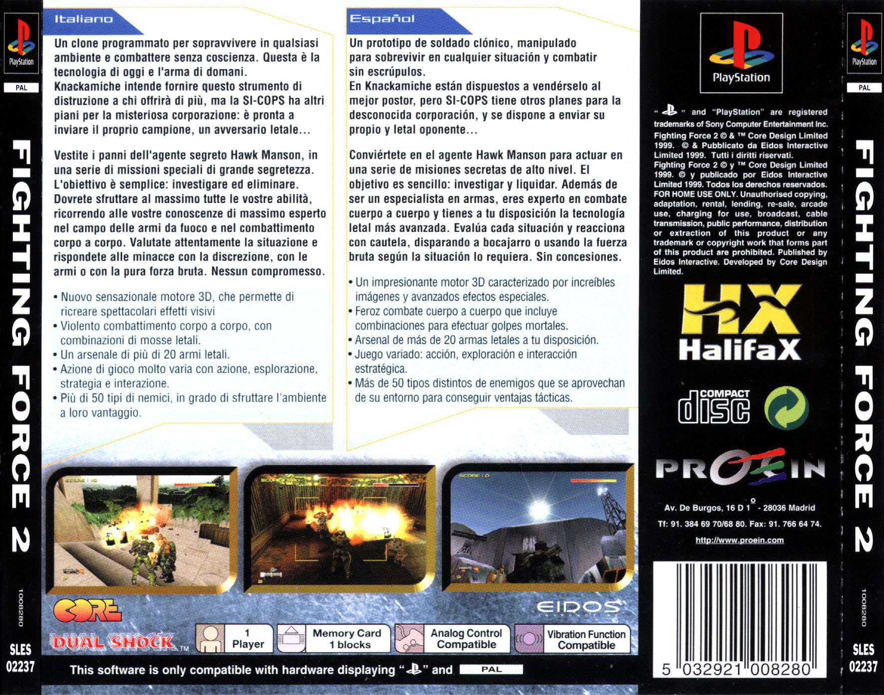 Contraportada de Fighting Force 2 · ES
