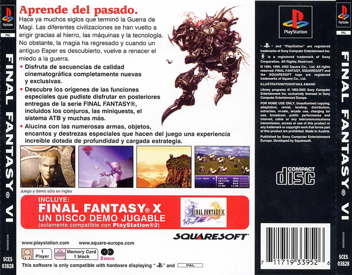 Contraportada de Final Fantasy VI · ES