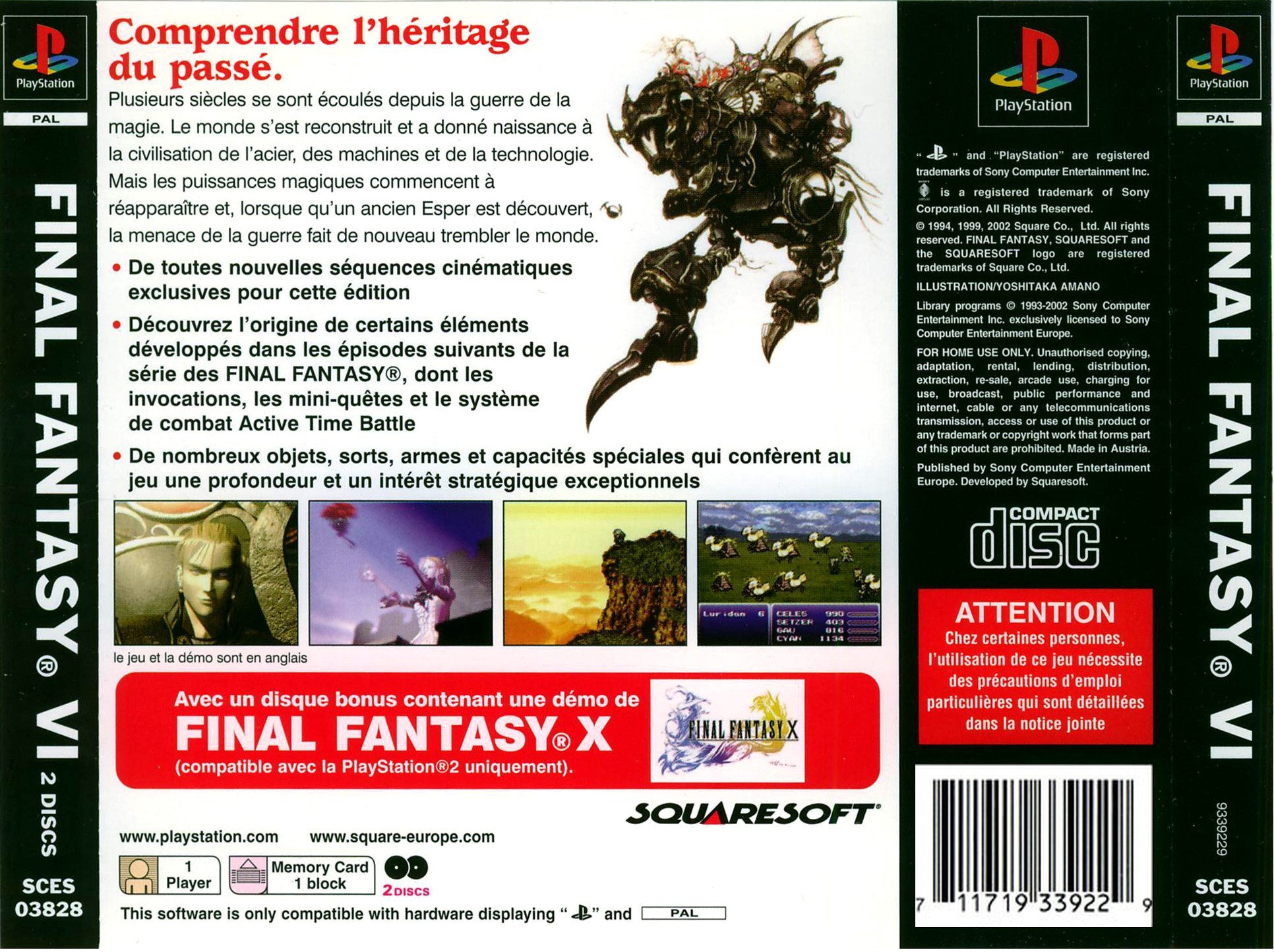 Contraportada de Final Fantasy VI · FR
