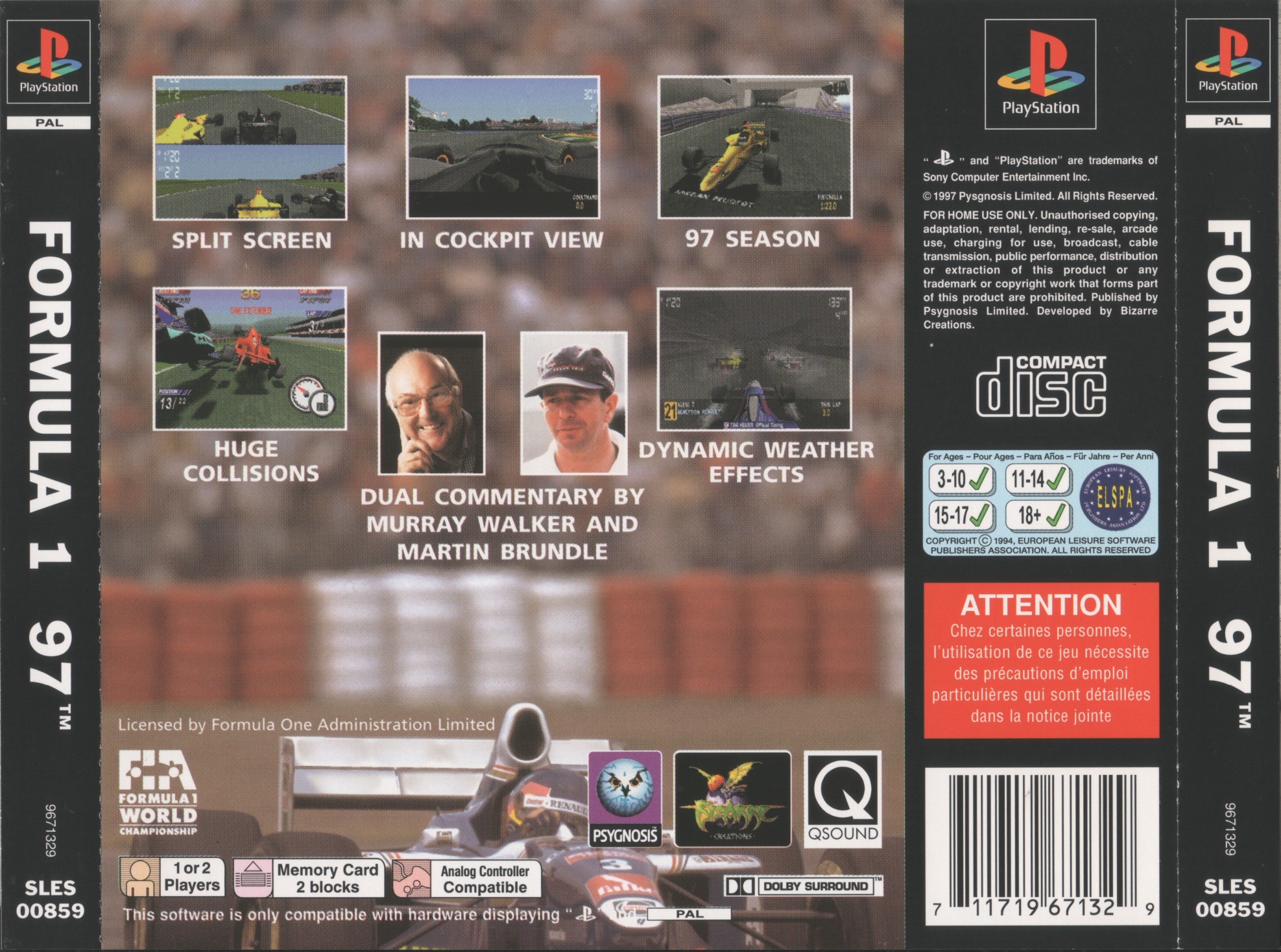 Contraportada de Formula 1 97 · EU
