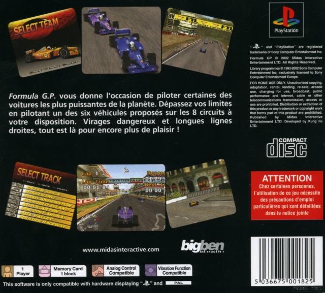 Contraportada de Formula GP · FR