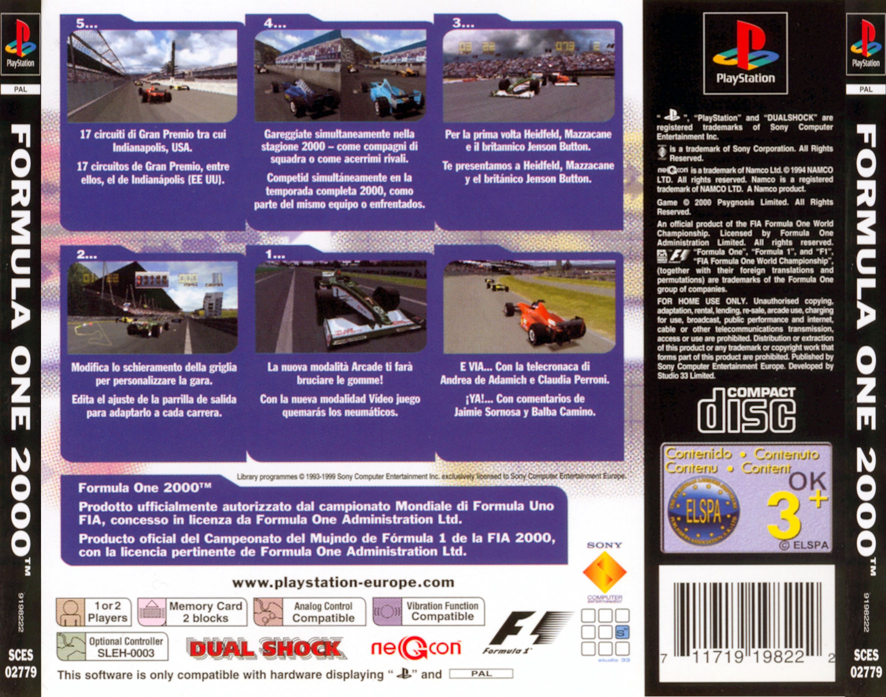 Contraportada de Formula One 2000 · EU