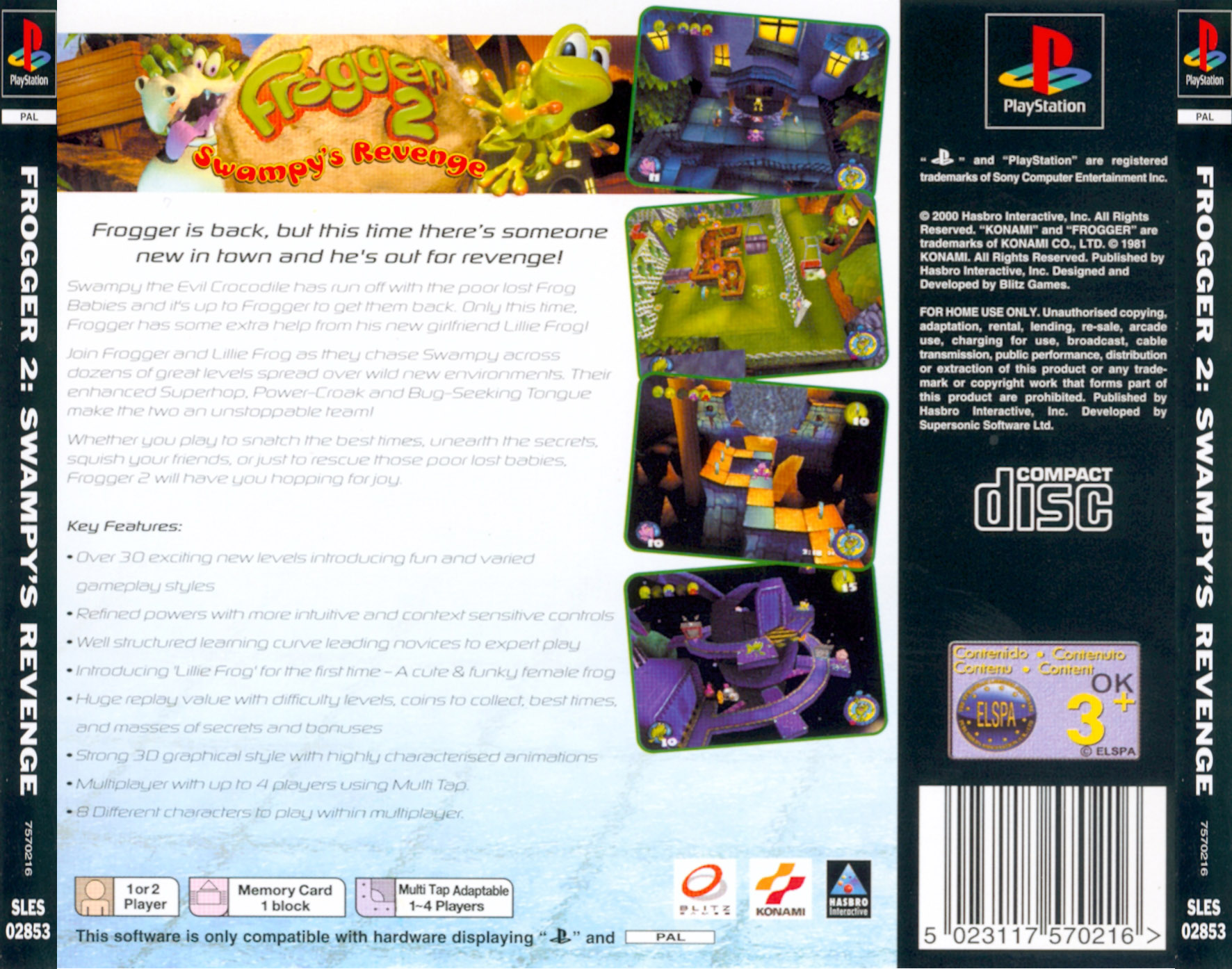 Contraportada de Frogger 2 Swampy's Revenge · EU