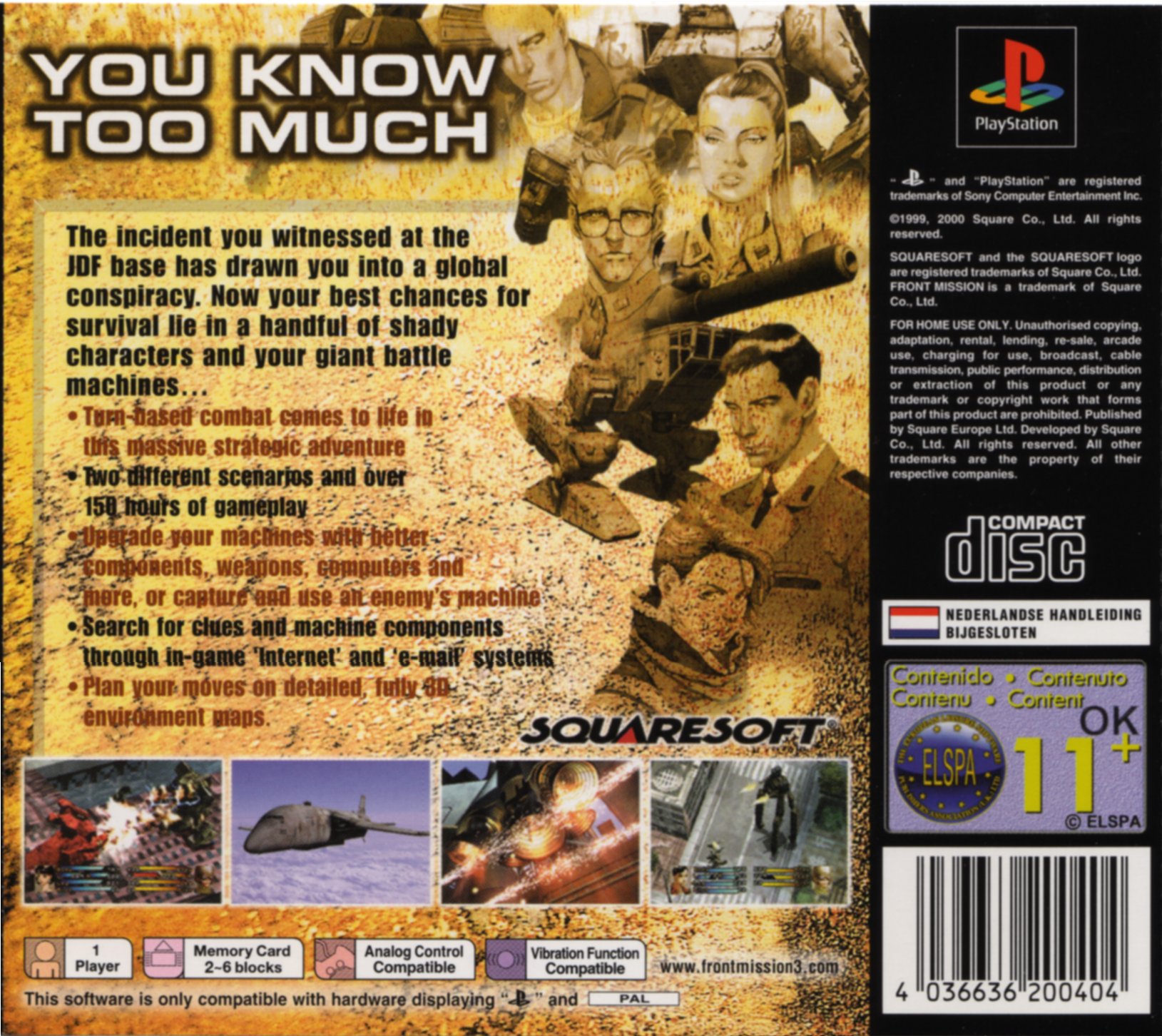 Contraportada de Front Mission 3 · EU
