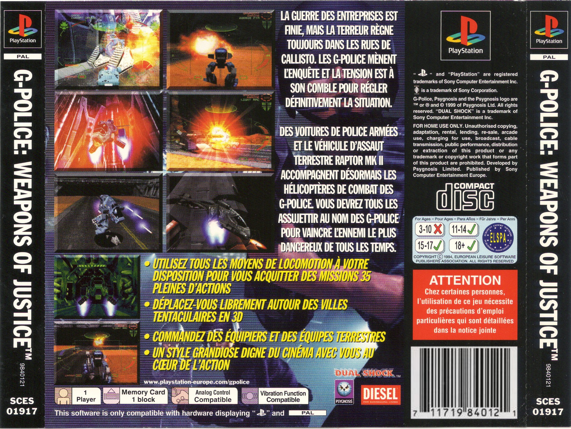 Contraportada de G-Police - Weapons of Justice · FR