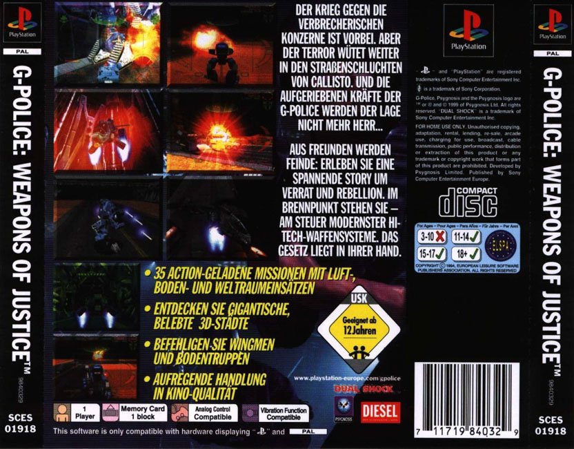 Contraportada de G-Police - Weapons of Justice · DE
